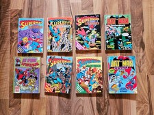 8 alte Taschenbücher - Batman, Superman, Spiderman - Dachbodenfund