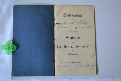 Altes quittungsbuch sparbuch - altes,