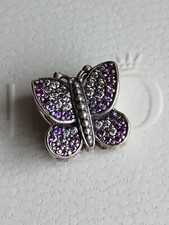 Original  Pandora Charm lila & weiße Zirkonia, pavée, retired, Schmetterling 