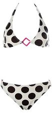Keijton Damen Brasil Triangel Bikini M [RETRO DOTS] Schwarz/Weiß K528