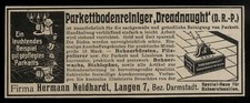 Alte Reklame Werbung 1915 Parkettbodenreiniger „Dreadnaught“ Neidhardt Darmstadt