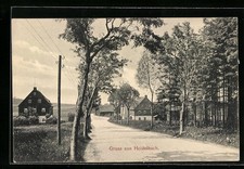 Heidelbach, Ortspartie am Waldrand, Ansichtskarte 