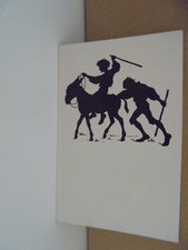 Schattenbild Künstler AK    Esel,2 Jungen,Stöcke  nicht gel.