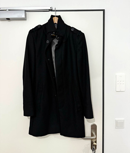 Herren mantel lang schwarz - herren,