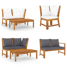 3-tlg.Garten-Lounge-Set Möbel Sofa Gartenset mit Dunkelgrauem Kissen Akazienholz
