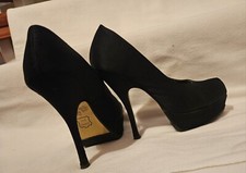 Pumps Größe 37/38 schwarz, Plateau Pumps, getragen,  Absatzhöhe ca. 13cm