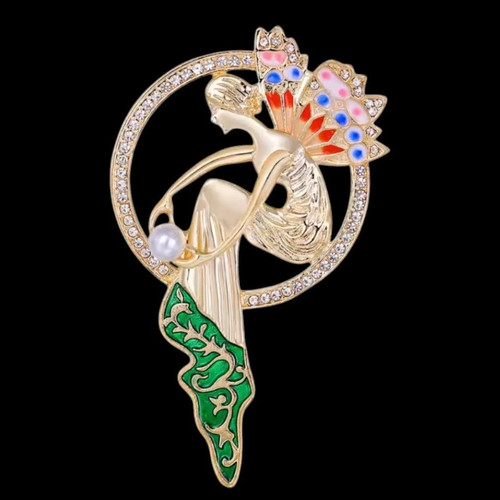 Jugendstil brosche fee mit - jugendstil-brosche,