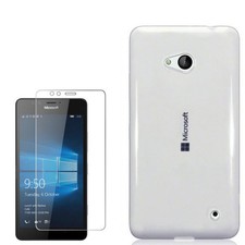 Display ECHT GLAS FOLIE f Microsoft Lumia 950 +Handy Hülle Silikon Schale Trans.