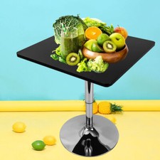 Bistro Tisch Stehtisch schwarz eckige Edelstahl höhenverstellbar 70-90cm Home