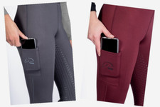 HKM Bella Vollbesatz Reitleggings Gr.  40 42 44 46 mit seitlicher Handytasche