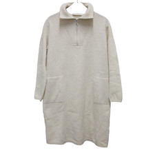 Damen Kleid Beige OUI Strickkleid Pulloverkleid Minikleid Taschen 42 XL Neu