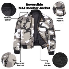 MA1 Jacke Padded Flight Bomber Army Military Fashion Coat Snow Urban Camo