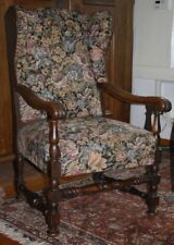 Ohrensessel Antik, Eiche und Goblin Stoff