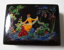 Original alte russische Lackdose  Palech,  signiert, N4748, Z.Vjugina, 1975 j.