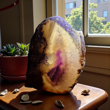 Achat-Geode-Teelichthalter