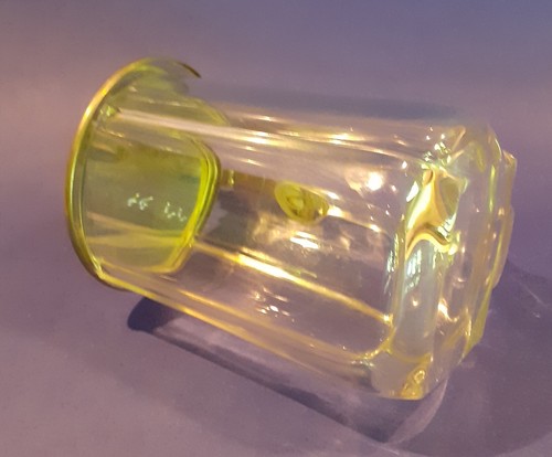 Antik glas bierkrug - glas, zinndeckel