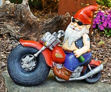 Gartenzwerg auf motorrad - gartenzwerg,
