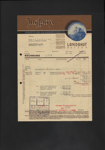 Landshut rechnung 1943 - landshut,,