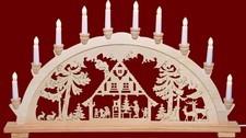 XL Schwibbogen Lichterbogen Leuchter Waldhaus ca. 70 cm breit Weihnachten Advent