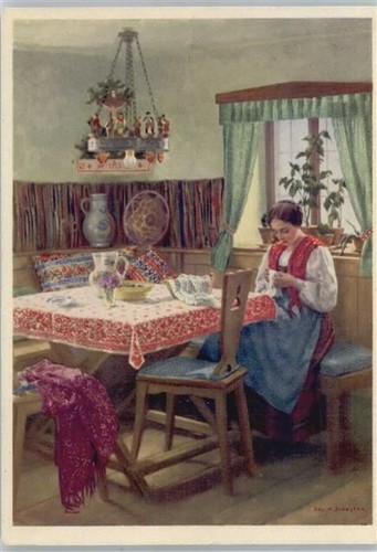 Frau stricken indanthren - am,