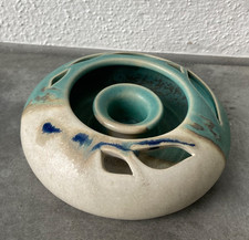 Leuchter Kerzenständer Keramik Handarbeit Töpferei Handbemalt Steinzeug