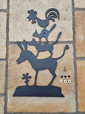 Wanddeko Eisen, Bremer Stadtmusikanten, Höhe 77 cm, 5 mm dick, schwarz lackiert