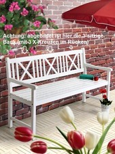 Aalborg Gartenbank Bank Sitzbank Holzbank 2-Sitzer Parkbank  Weiß gewischt