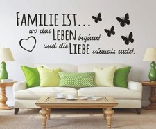 Wohnzimmer Wandtattoo Spruch Familie ist wo das Leben beginnt Liebe Wanddeko 3