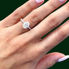 Damen Verlobungsringe 1,30 ct Oval Lab Grown Diamant 14k Weißgold IGI 7