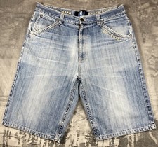 Vintage KARL KANI Baggy Jeans Short Gr 38  Blau 90s Hip Hop