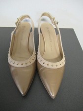CR6254 PETER KAISER Damen Pumps Slingpumps Gr. 5 /38 gold beige Nieten Lackleder