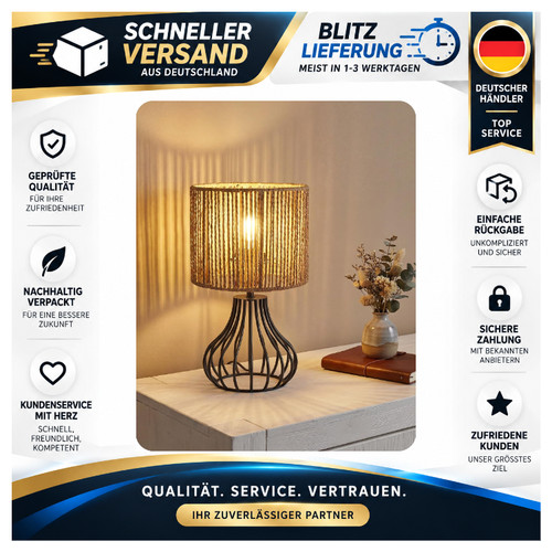 Tischlampe modern mit rattan - modern,