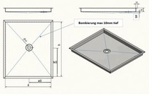 Edelstahl Duschwanne, 700x700