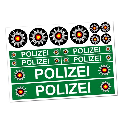 Polizei aufkleber grün rc - x,