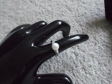 QVC MAN SANG Süßwasserperle 8-8,5mm Ring ca. 0,08ct. Silber 925, rhodiniertGr.17