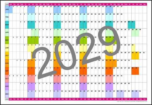 2029 jahr wandplaner - jahr, büro