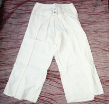 FLAXXXS besondere Hose Wickelhose in cremefarben fast weiss  100% Leinen M ca 38