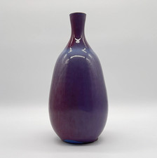 Signierte Keramik Vase • Laufglasur • rot I blau • vintage • Studiokeramik