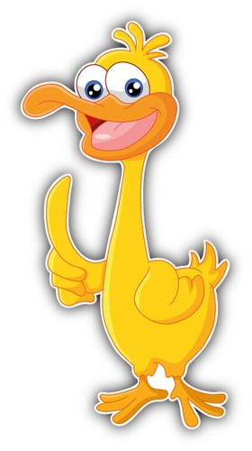 Ente comic autoaufkleber - ente,