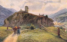 Old postcard SWISS SWITZERLAND