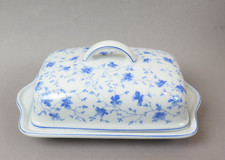 Arzberg Butterdose Form 1382 Blaublüten Porzellan 20,5 x 12,7 cm (Boden) um 1940
