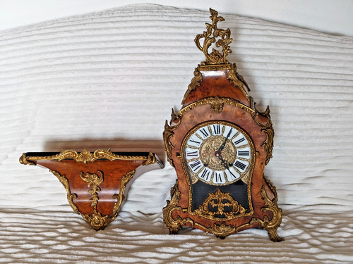 Rokoko uhr aus holz mit - rokoko-uhr,