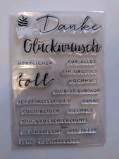 Set 18 Silikonstempel Clear Stamps: Danke Glückwunsch Karten basteln etc