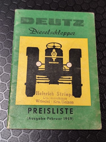 Deutz preisliste 1959 traktor - deutz,