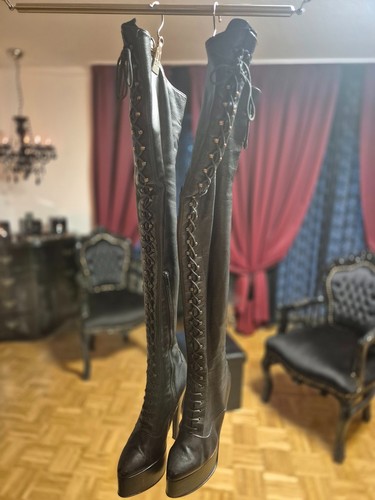 Overknee stiefel echt leder - stiefel,