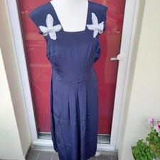 original 40er 50er 40s 50s 1940 1950 Kleid Blau vintage antik rockabilly