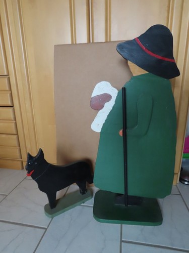 Figur aus holz schäfer mit - figur,