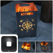 Kompass Feuertonne Feuerschale Feuerkorb + Grillplatte Grillring Feuerplatte