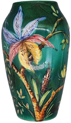 Handbemalte blumenvase keramik - handbemalte,