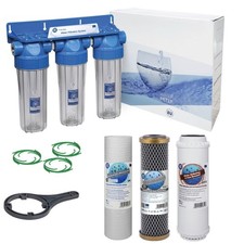 3-stufiges ganzes Haus Wasserreiniger und Enthärtungsfilter Kit salzfrei 3/4 Zoll BSP
